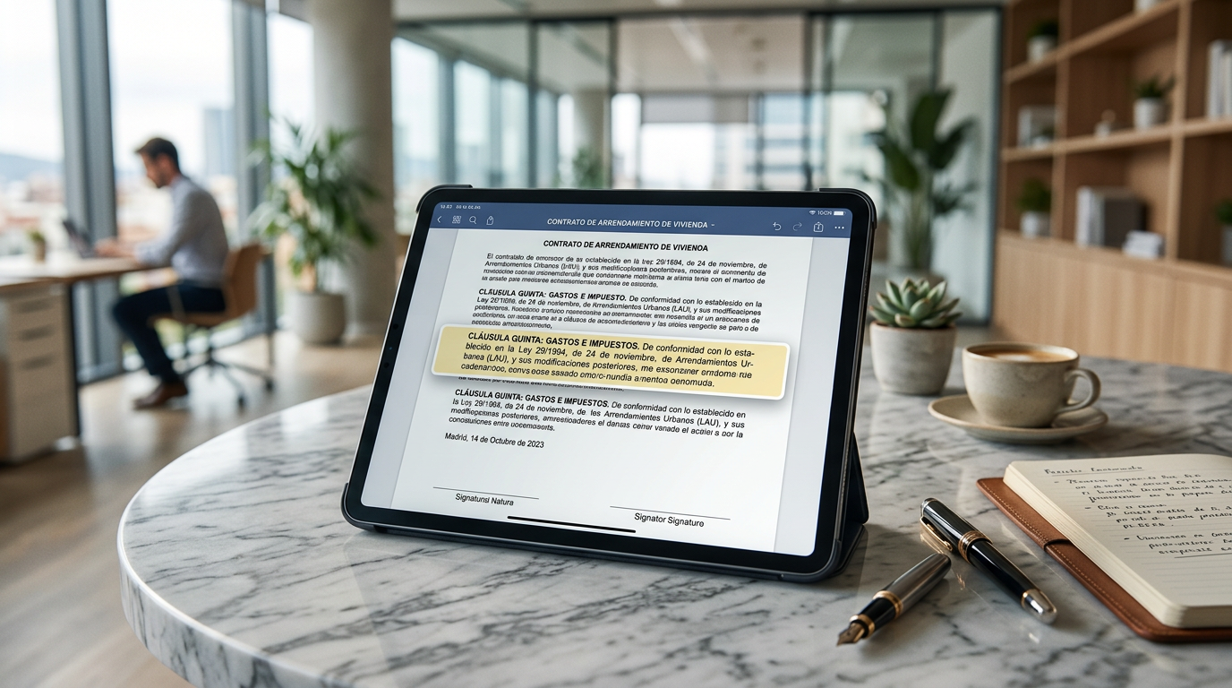 Contrato digital que muestra la cláusula de arras penitenciales redactada expresamente