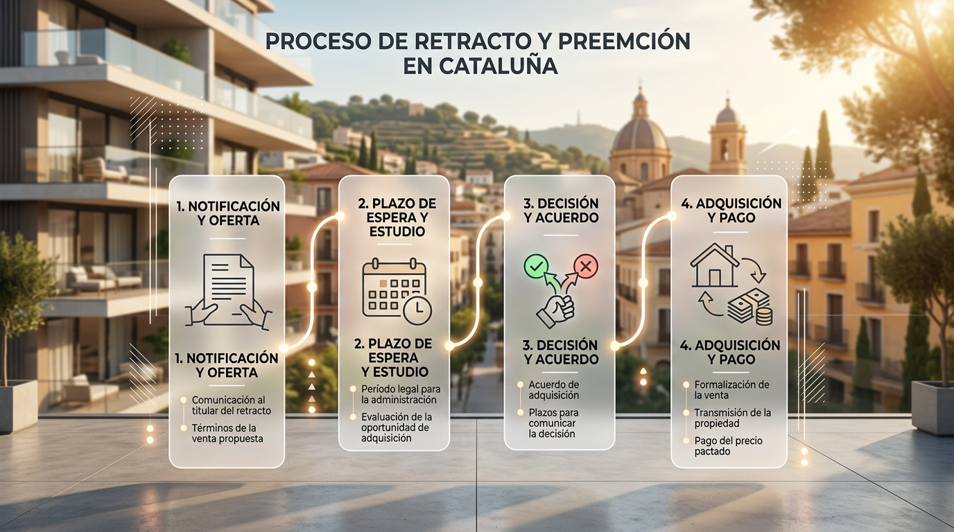 Esquema del proceso de tanteo de vivienda en Cataluña