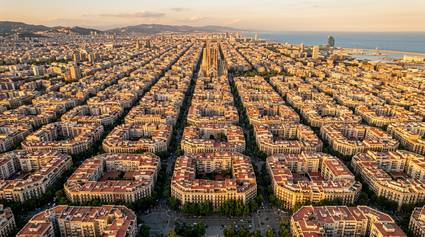 Edificios residenciales en el distrito de l'Eixample de Barcelona