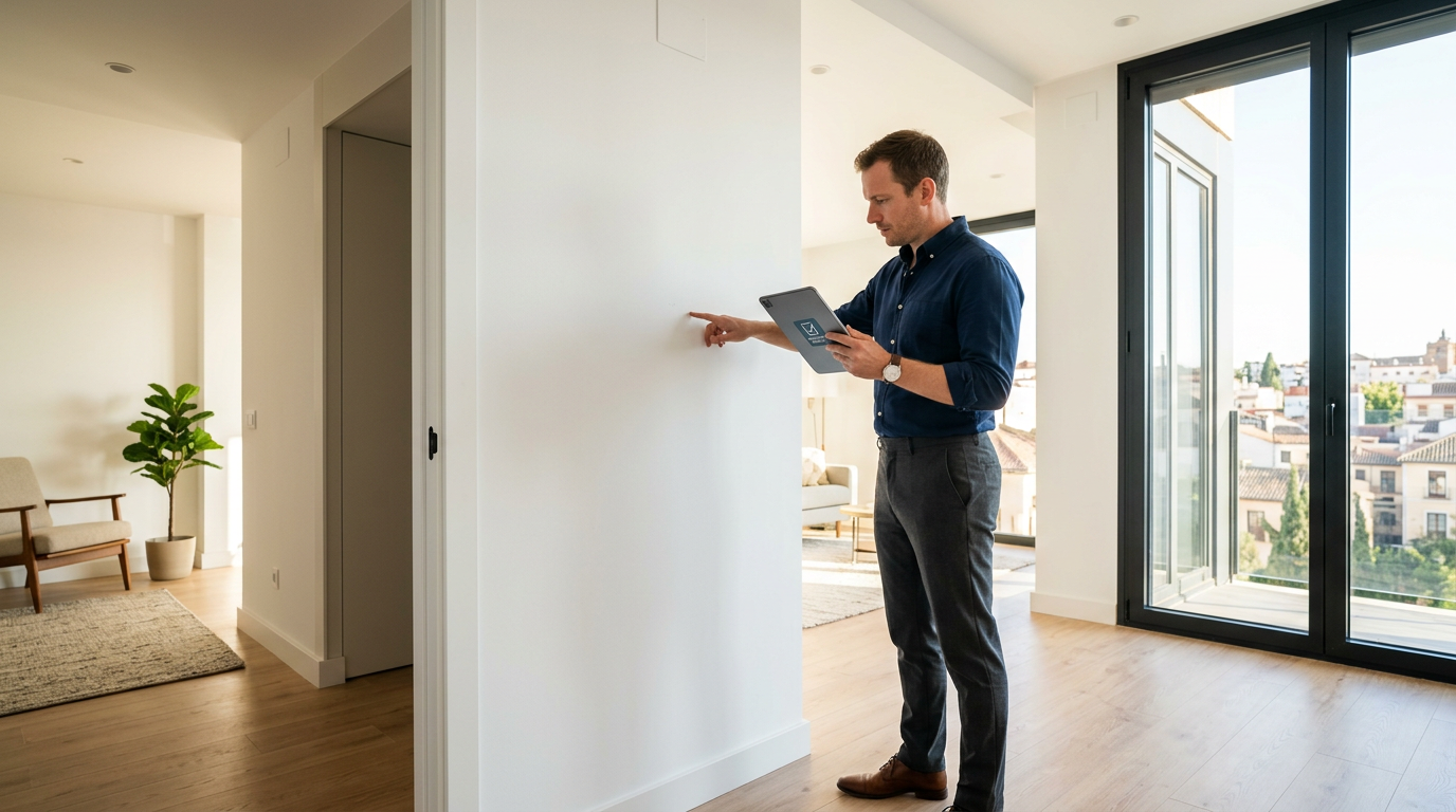 Inspección de construcción y acabados en una vivienda nueva