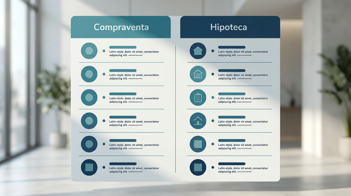 Diagrama de distribución de gastos entre el comprador, el vendedor y el banco